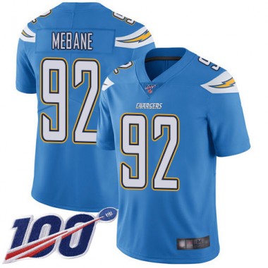 Los Angeles Chargers NFL Football Brandon Mebane Electric Blue Jersey Men Limited #92 Alternate 100th Season Vapor Untouchable->los angeles chargers->NFL Jersey